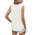thumbnail image 6 of MOSHU V Neck Tank Tops for Women Flowy Pleated Sleeveless Shirts Loose Fit Women Tops Dressy Curved Hem Summer Tops, 6 of 12