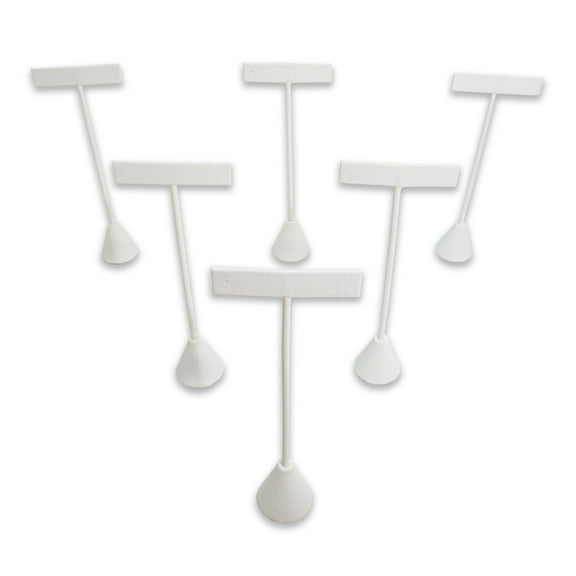 White Leatherette 5.75" Earring Ts 12pcs for Jewelry Display, Retail, Home Display, Tradeshows