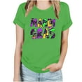 thumbnail image 2 of Aloohaidyvio Mardi Gras Clothing,Womens Mardi Gras Shirts Crewneck Printed Short Sleeve Loose T-shirt, Clothing, 2 of 4