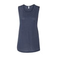 thumbnail image 1 of Bella Canvas Womens Flowy Scoop Blended Muscle Tank, M, Heather Navy, 1 of 3