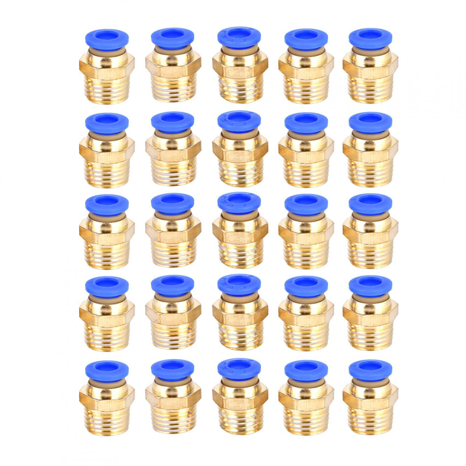 25PCS Pneumatic Push in Connector 1/2" OD Tube x 3/8" Male NPT 90 Degree Elbow 