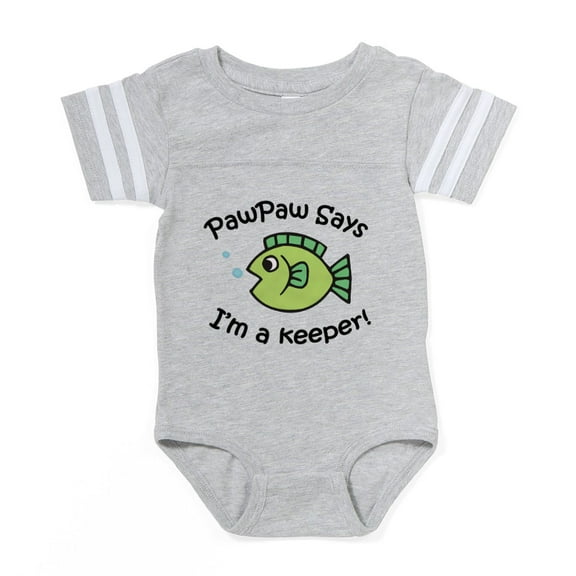 CafePress - Keeperpawpaw - Cute Infant Baby Football Bodysuit