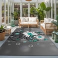 thumbnail image 2 of Large Area Rugs 8'x10', Daisy Butterfly Carpet Runner Indoor Outdoor Rugs Home Decor Aesthetic, Spring Floral Teal Butterflies Modern Art Non Slip Mats Washable Accent Rug for Living Room Bedroom, 2 of 8