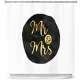 thumbnail image 1 of Shower Curtains 70" x 84" from DiaNoche Designs by Zara Martina - Mr. And Mrs. Gold Black Circle, 1 of 1