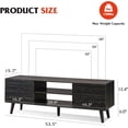 thumbnail image 2 of TV Stand for 55 60 inch TV, Mid Century Modern TV Console, Entertainment Center with Storage for Living Room, Retro Brown, 2 of 9