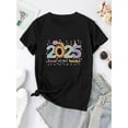 thumbnail image 2 of Camiseta deportiva informal y sencilla de manga corta con cuello redondo y estampado de serpiente creativa (inglés 2025), cómoda para mujer, ideal para vacaciones de verano., 2 of 6