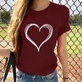 thumbnail image 2 of gakvbuo Valentine'S Day Print T-Shirt Novelty Graphic Tops For Women Cute Heart Graphic Crewneck Short Sleeve Regular Fit Casual Tee T-Shirts Tshirt Tops, 2 of 7