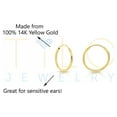 thumbnail image 5 of Tilo Jewelry 14K Yellow Gold Endless Hoop Earrings, 1mm Tube (14mm) Women, Men & Unisex, 5 of 10