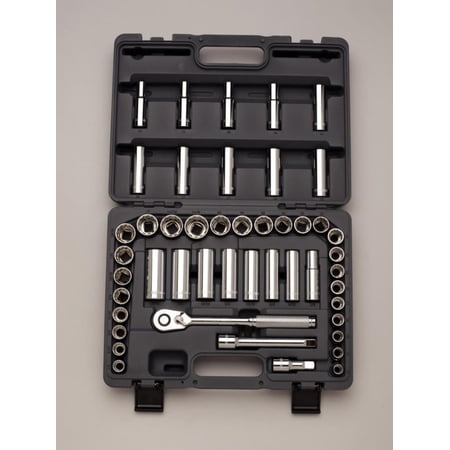 UPC: 0076799771438 | Cougar Pro 1/2 In. Drive 47 Pc. 12 Pt Std And Deep Sae And Metric Socket Set