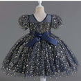 thumbnail image 4 of Xijirk Girls Dresses,Dress for Girls Tutu Gown With Sleeves for Birthday Party Pageant Performance And,Dresses for Girls,Navy,4-5 Years, 4 of 5