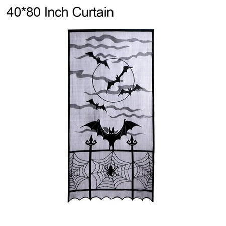 

Yache Halloween Decor Spider Web Bat Curtain Tablecloth Fireplace Scarf Table Runner