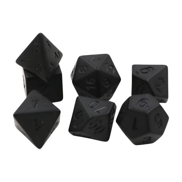 Juego de Dados Poliédricos de 7 Piezas, Color Negro, para Beber, Juegos de Matemáticas, Juegos de Rol