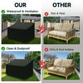 thumbnail image 6 of SHELTUSE Outdoor Couch Cover Waterproof, Outdoor Patio Furniture Covers, Durable Oxford Cloth Patio 2-Seater Sofa Cover, Black, 53 x 26 x 35 inch, 6 of 8