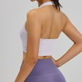 thumbnail image 6 of Stamzod Halter Crop Tank Tops for Women - Open Back Padded Longline Sports Bras Crisscross Yoga Workout Shirts Pink XXL, 6 of 8