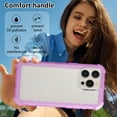 thumbnail image 6 of Designed for iPhone 16 Plus Shockproof Clear Case, for Men Women Boys Girls Anti-Yellowing Drop Protection Hard PC Transparent Back Phone Case Cover for iPhone 16 Plus, Purple, 6 of 9