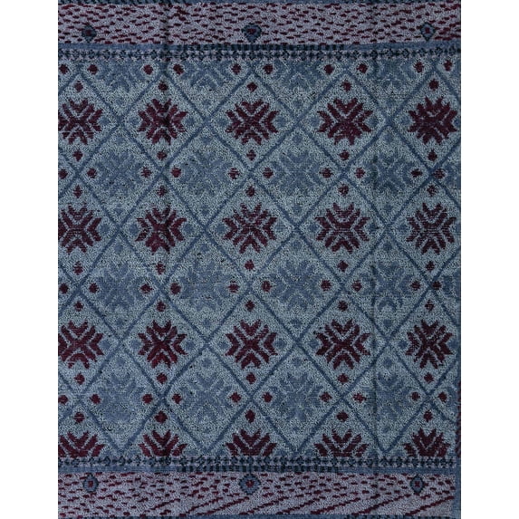 Ahgly Company Indoor Rectangle Abstract Slate Blue Grey Abstract Area Rugs, 5' x 7'