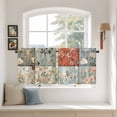 thumbnail image 3 of Elegant Spring Floral Tier Curtains, Summer Botanical Farmhouse Light Filtering Kitchen Curtains, 2Pcs Rod Pocket Half Window Treatments Panels for Sink Cafe Cabinet Camper 27.5x24 Inches, 3 of 9