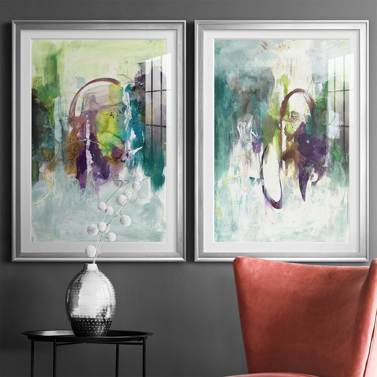 Wexford Home Moving On I Premium Framed Print, 18.5" x 24.5" - Ready to Hang, Silver (Set of 2)