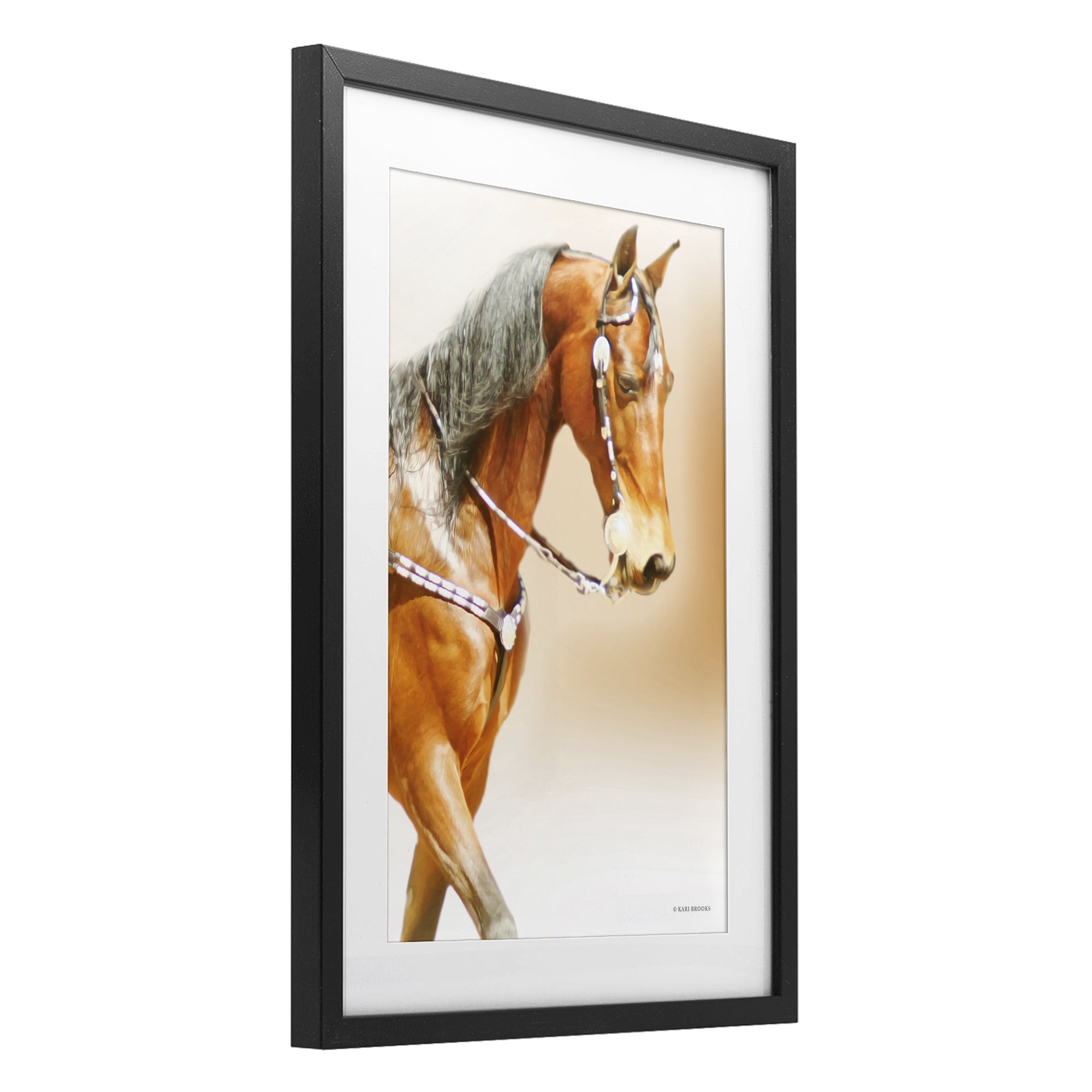 Stupell Industries Brown Majestic Horse Black Framed Print Under Glass, design by Kari Brooks