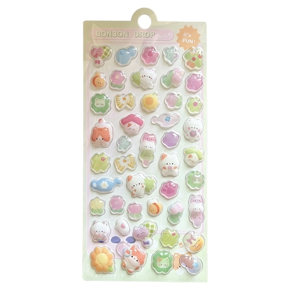 Puffy Stickers 3D Puffy Stickers, Kawaii Resin Decorative Stickers for Phone Case, Notebook, Scrapbooking (Style-6) StyleI