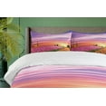 thumbnail image 4 of Nature Duvet Cover Sets, Tulip Fields and Windmills in European Landscape with a Sunset Sky View, Bedding Set with 2 Duvet Covers & 4 Pillowcases, 2 Pack Queen Size, Orange Pink Purple, by Ambesonne, 4 of 7
