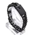 thumbnail image 2 of QQTDFG 13/16mm Heavy Gold Black Silver Color Stainless Steel Curb Chain Men Bracelet-Black-13mm-9.5 inches bracelet, 2 of 4