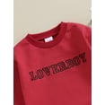 thumbnail image 5 of Suealasg Infant Baby Boys Valentine’s Day Romper 3M 6M 12M 18M Newborn Spring Playsuit Letter Print Long Sleeve Round Neck Bodysuits Jumpsuits for Boys Girls, 5 of 7