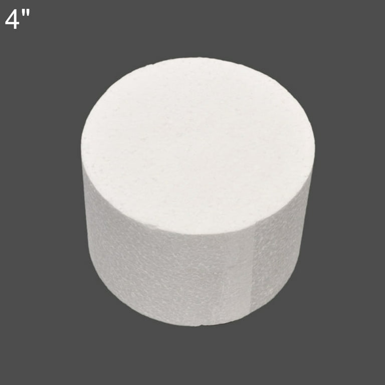 4 Pack Foam Cake Dummy for Decorating and Wedding Display,Sculpture,Modeling DIY Arts,Kids Class,Floral, White