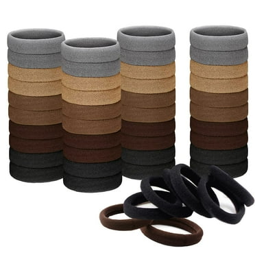 100 PCS Hair Bands Hair ties for Women Girls, Seamless Hair Bands Elastic Ponytail Holders Rubber Bands Hair Accessories 1.58 inch (5 Colors)