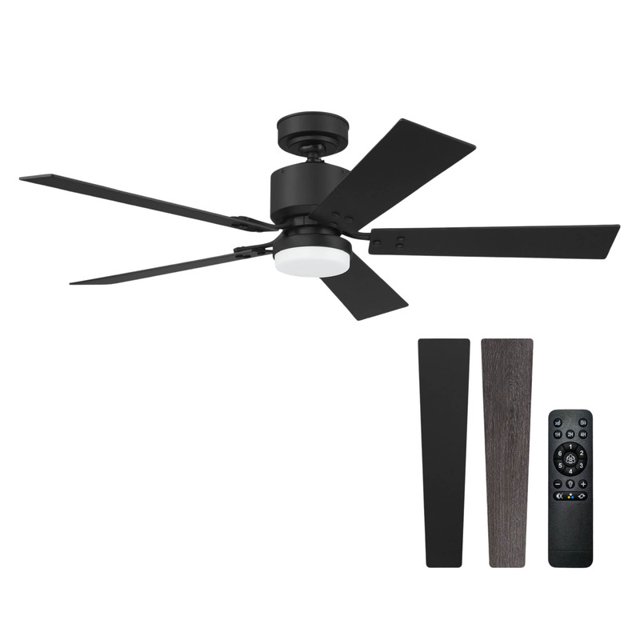 Ventilador de Techo Elevé Comfort M4 Negro Mate 5 Aspas 52 Pulgadas