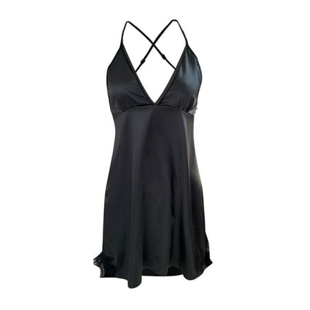 

Cathalem Top Dress for Women Slit Nightdress Halter Women s French Suspender Skirt Home Pajamas Women s Maxi Summer Dresses Dress Black Small