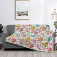 thumbnail image 5 of KLL Skull and Flowers Print Fleece Throw Blanket, Horizontal Fleece Bedding Cute Soft Blankets Comfy Fleece Flannel Plush Home Decor for Couch & Bed -80"x60", 5 of 9