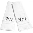 thumbnail image 2 of Liberty21 Oversized, Luxurious His & Hers Embroidered Bath Towels Set. Includes: 1 His and 1 Hers Towel. (White), 2 of 6