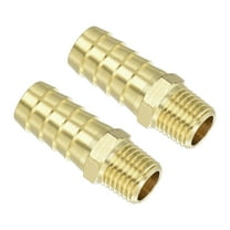 Brass Hose Barb Fittings 2Pack 1/2" Barb x 1/4" NPT Male Brass Barb Pipe Fitting for Water Fuel Air