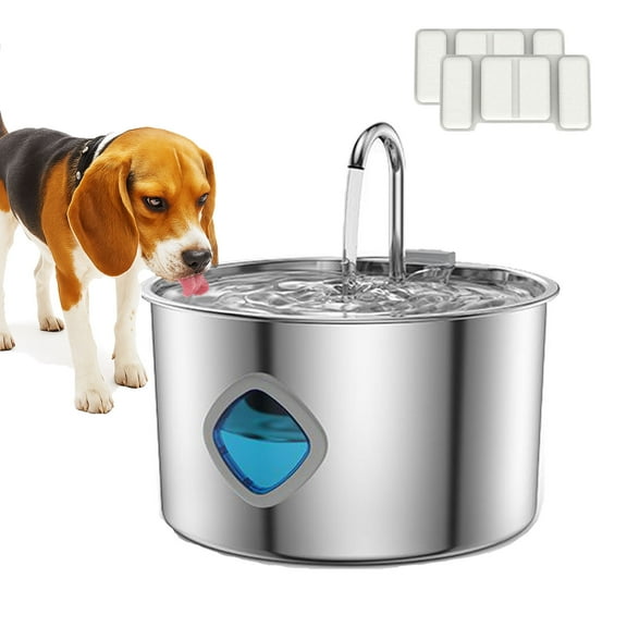 Water Fountain for Dogs and Cats, 3.2L/108oz/1.8G Quiet Stainless Steel Dog Fountain Water Bowl, Automatic Circulating Pet Dispenser with Visual Water Level & filtration