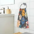 thumbnail image 3 of Yayeee 2 Pack Hand Towels for Bathroom 100% Cotton 16" x 28" Soft Absorbent Kitchen Towel, Bright Colorful Flowers Pattern, 3 of 7