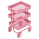 thumbnail image 4 of Mini casa de muñecas a escala 1:12, estante de almacenamiento de 3 niveles con ruedas para decoración de muebles de cocina, color rosa, 4 of 14