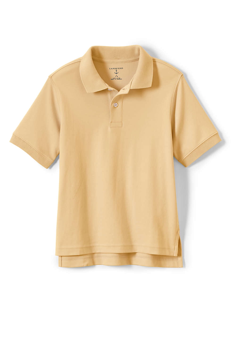 Lands End Uniform Little Kid Medium (5-6), 100% Cotton Polo Shirt, Maize