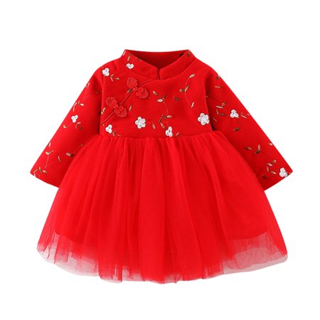 

Dadaria Baby Girl Clothes Newborn Winter 1-4Y Toddler Kid Lunar Chinese New Year Tang Suit Princess Dresses Clothes Red 11 Toddler