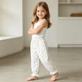 thumbnail image 5 of Toddler Girls Polka Dot Mosquito Repellent Pants, 12M-13Y Kids Cute Ruffle Trim Lantern Pants Elastic Waist Loose Fit Casual Long Trousers White 12 Months, 5 of 6