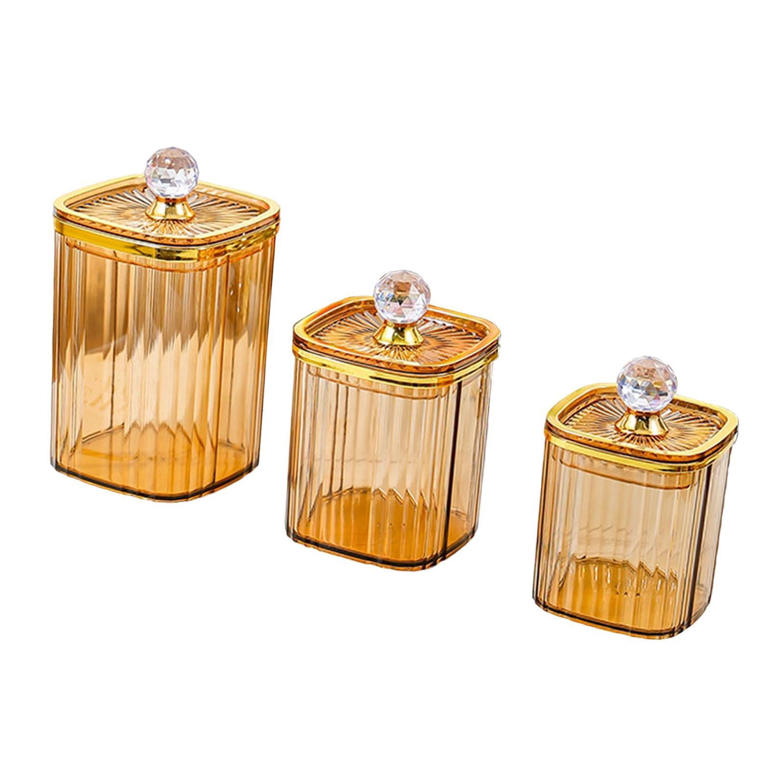 Baoblaze 3 Pieces Airtight Food Storage Container Grain Jar for Kitchen Wedding Candy Amber Big Diamond