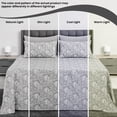 thumbnail image 6 of Lux Decor Collection Bed Sheets Set - High GSM Brushed Microfiber Sheets Set - Full, White Grey, 6 of 9