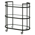 thumbnail image 4 of Henn&Hart 30" Blackened Bronze Metal/Glass Bar Cart, 4 of 7