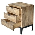 thumbnail image 2 of 17.7"W Rustic Reclaimed Solid Wood Nightstand with 3 Drawers, Quick Assembly Farmhouse End Tables Bedside Table Almost Fully Assembled, 2 of 9