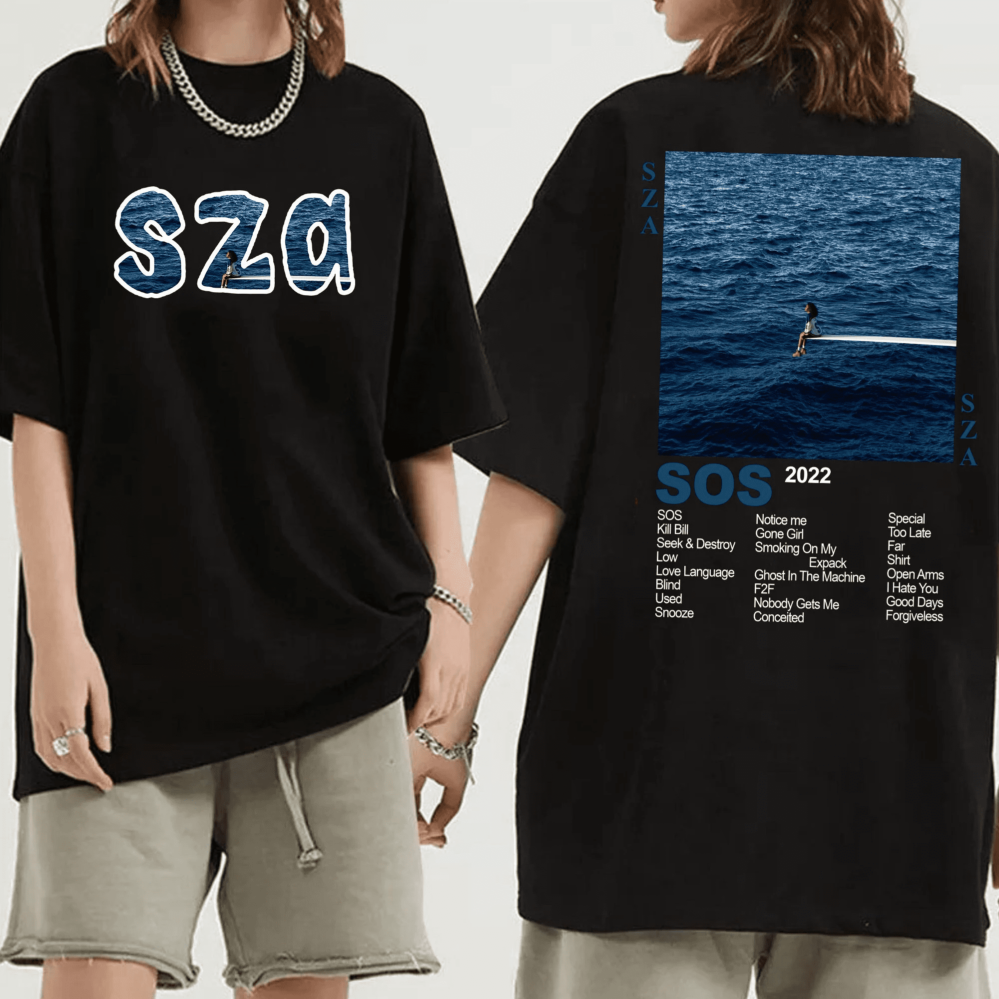 SZA SOS Tour Merch T-Shirt New Short Sleeve Unisex Tee Shirt Women/men ...