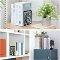 thumbnail image 6 of cyrico Book Ends for Shelves, 3 Pairs Metal Bookends Decorative for Heavy Books Tree Book Holders Heavy Duty Book Stopper for Home Office School, 6.6 x 4.7 x 3.5 Inch, Black, 6 of 6