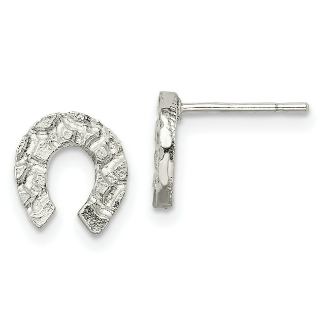 925 en Argent Sterling Fer à Cheval Petites Boucles d'Oreilles Bonne Chance Cheval Animal