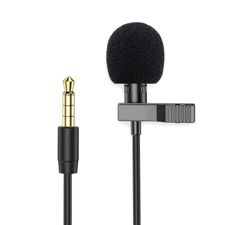 Porfeet Lapel Microphone Professional Noise Reduction Plastic Voice Control Lavalier Microphone for Live Vlog