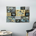 thumbnail image 1 of Farmhouse Decor Tapestry, Dark Textured Vintage Ornament Heart and Butterfly Motif in Mix Retro Design, Wall Hanging for Bedroom Living Room Dorm Decor, 60W X 40L Inches, Grey Gold, by Ambesonne, 1 of 2