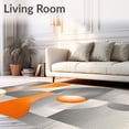 thumbnail image 2 of ODIKA 4'x6' Machine Washable Non-Slip Area Rug, Geometric Illusion Grey And Orange Modern Floor Art High Traffic Rug, Orange, 84247, 2 of 7